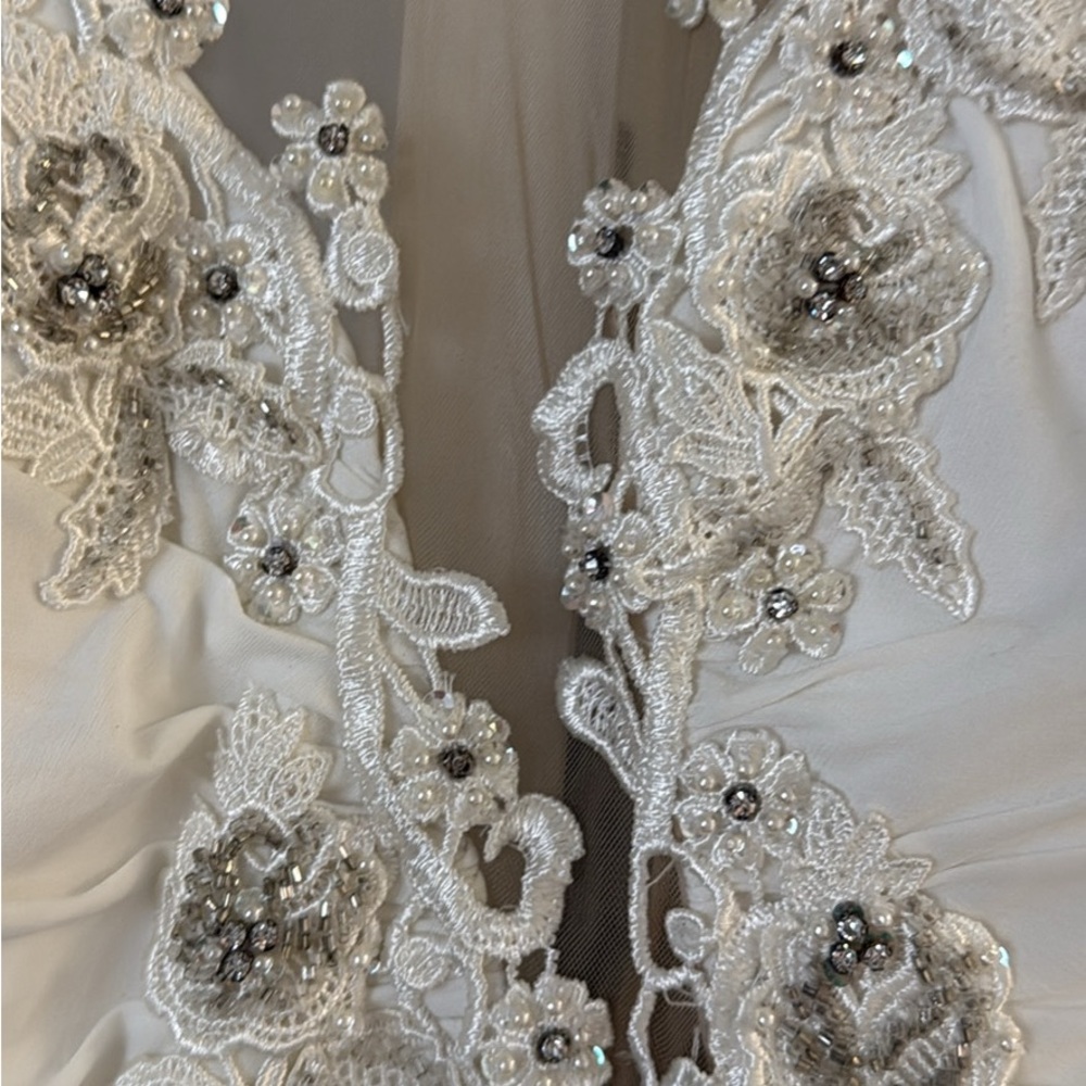 Jovani Ivory Wedding Dress with Silver Embellishments - Picture 6 of 6